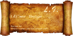 Lámer Ibolya névjegykártya